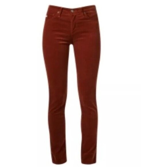 AG Adriano Goldschmeid The Farrah high rise jeans size 30 brown red preppy - Picture 1 of 16